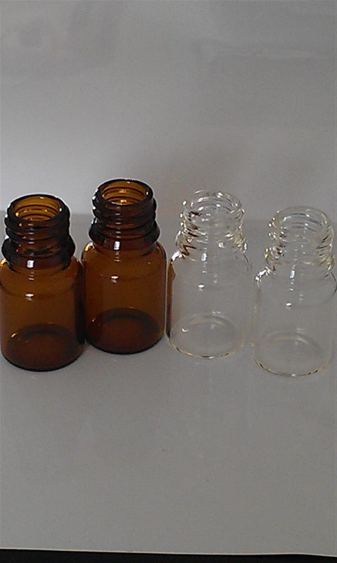 Safety Ring Cap Clear Tubular Glass Bottle