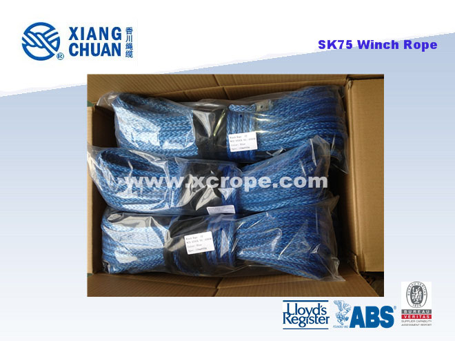 UHMWPE Sk75 Blue Winch Rope