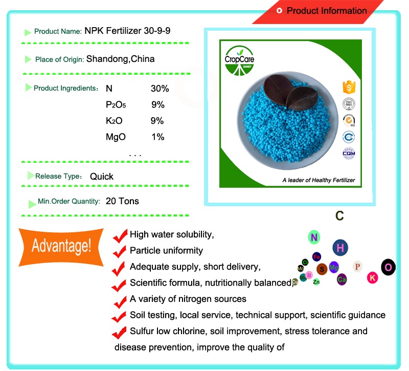 High Tower Compound Controlled Release Fertilizer NPK 30-9-9