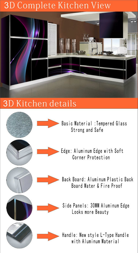 L Shape 2015 New Design Kitchen Furniture (3D0014)