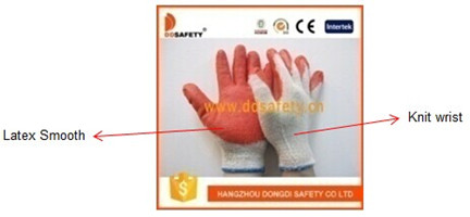 10 Guage Knitted Latex Safety Working Glove Dkl313