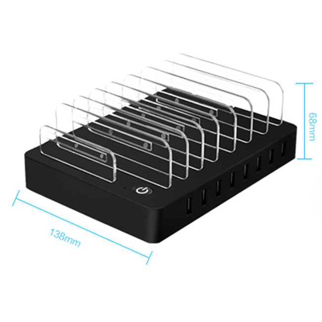 Desktop Charging Station 96W 8 Ports USB Charger with Slots