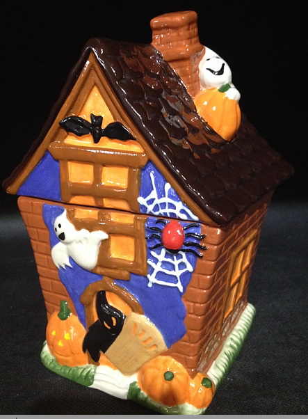 Ceramic Hand-Painted Halloween Cookie Jar