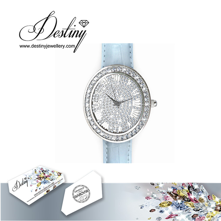 Destiny Jewellery Crystal From Swarovski Glamour Leather Watch