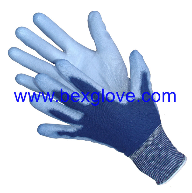 13 Gauge Polyester Liner, Colored, Polyurethane Coating Glove