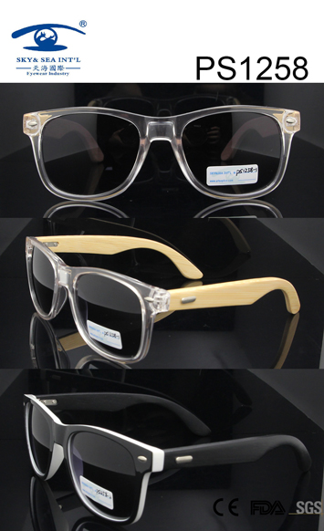 PC Frame with Bamboo Temple Normal Hinge Sunglasses (PS1258)