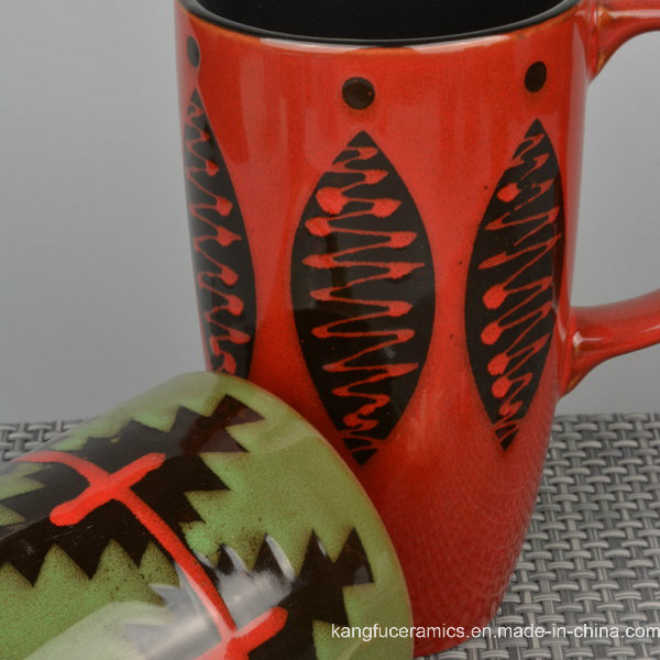 Silk Printing Ceramic Mug with Hand Painting