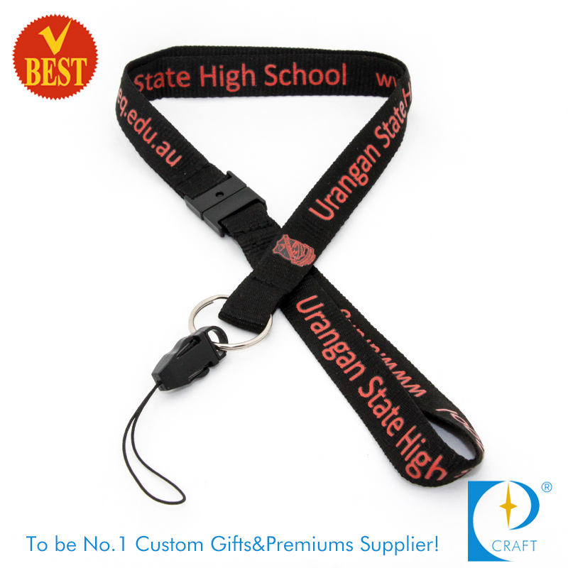 China High Quality Flat Polyester Screen Printed Lanyard at Factory Price as Publicity Gift