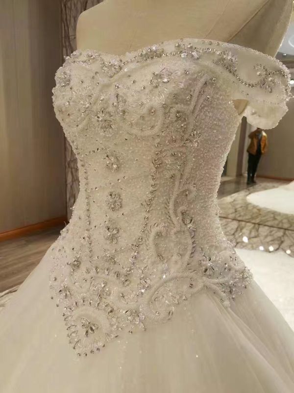 New Arrival 2017 Top Princess Marriage Wedding Dresses with Long Train