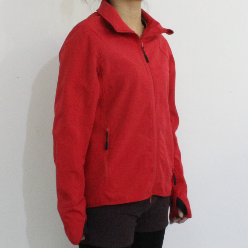 Bright Red 4-Way Stretched Fabric Waterproof Raincoat for Adult Woman