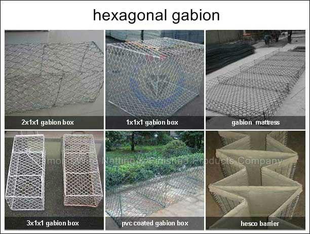 Galvanized and PVC Coated Hexagonal Wire Mesh Gabion Basket