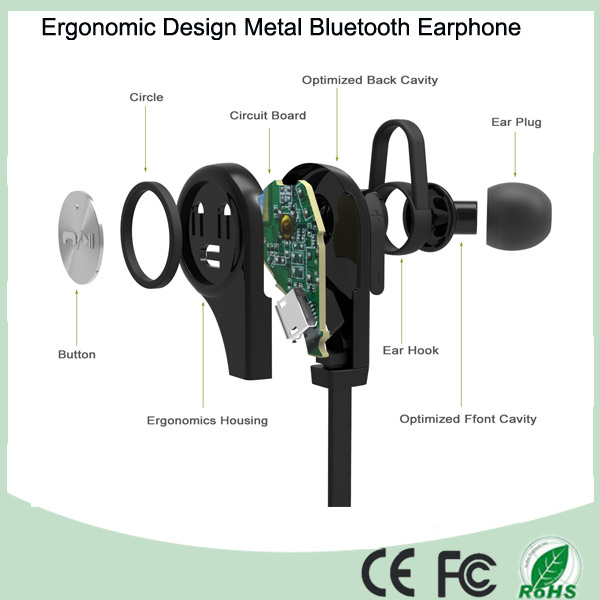 Universal Handsfree Cool Design Metal Bluetooth Stereo Earphone (BT-128Q)