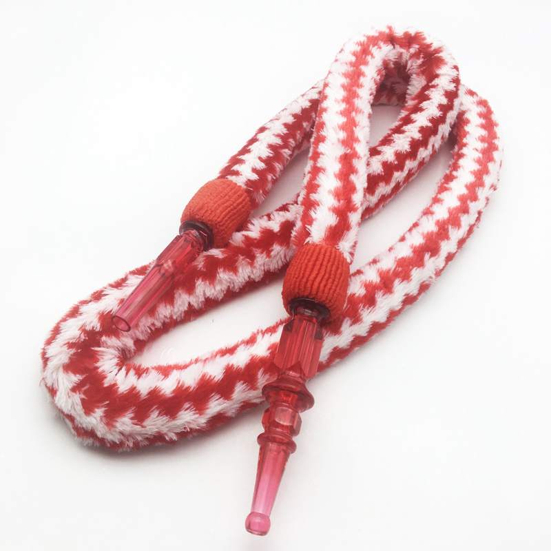 1.8m Red Striped Fur Design Acrylic Hookah Shisha Hose (ES-HH-006-2)