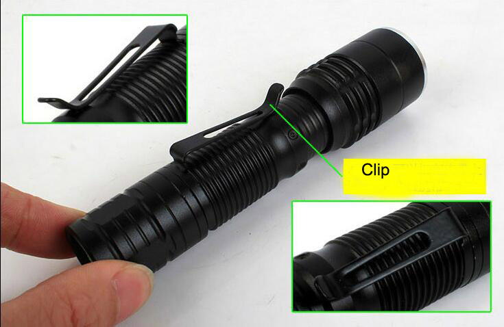 C81 Pen Clip Flexible Zoomable Head Torch Night Fishing Torch Outdoor