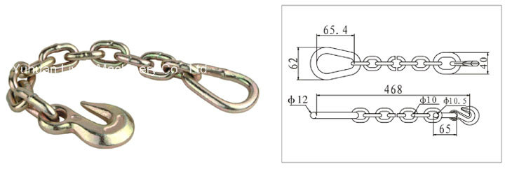 High Quality Metal Chain Anchor with Pear Ring for Cargo Lashing Strap, Ratchet Tie Down Strap