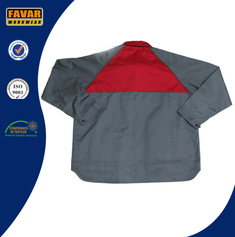 Latest Men Two Tone Grey Red Work Jacket