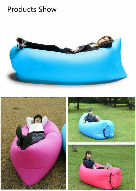 2016 New Coming Inflatable Sleeping Beach Air Bag Outdoor Fast Filling Inflatable Laybag