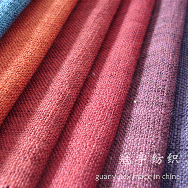 2 Tone Color Polyester Linen Fabric for Decoration