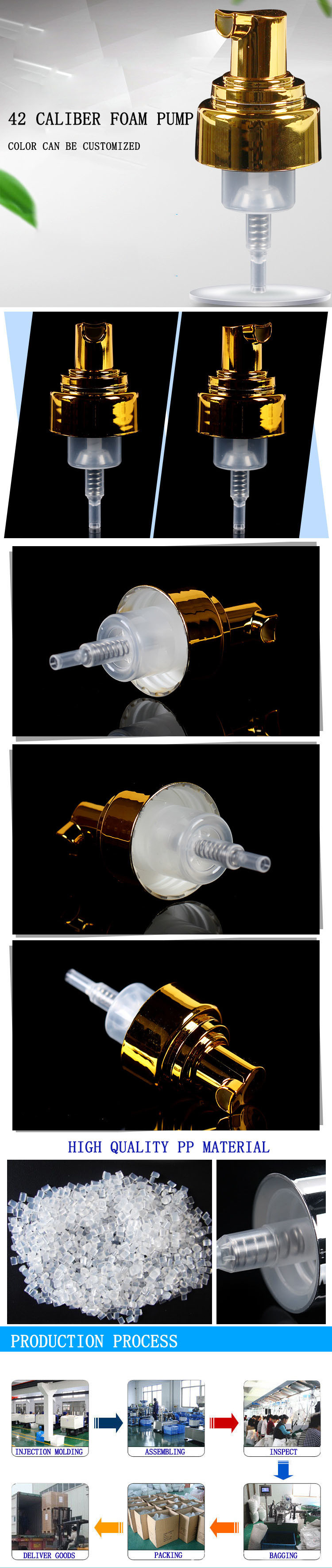 42mm Electroplated Plastic Soap Dispenser Pump, Foam Pump (NPF17)
