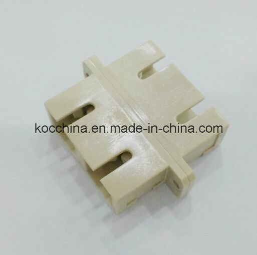 Sc Sm Dx Fiber Optic Duplex Adaptor with Beige Color Koc