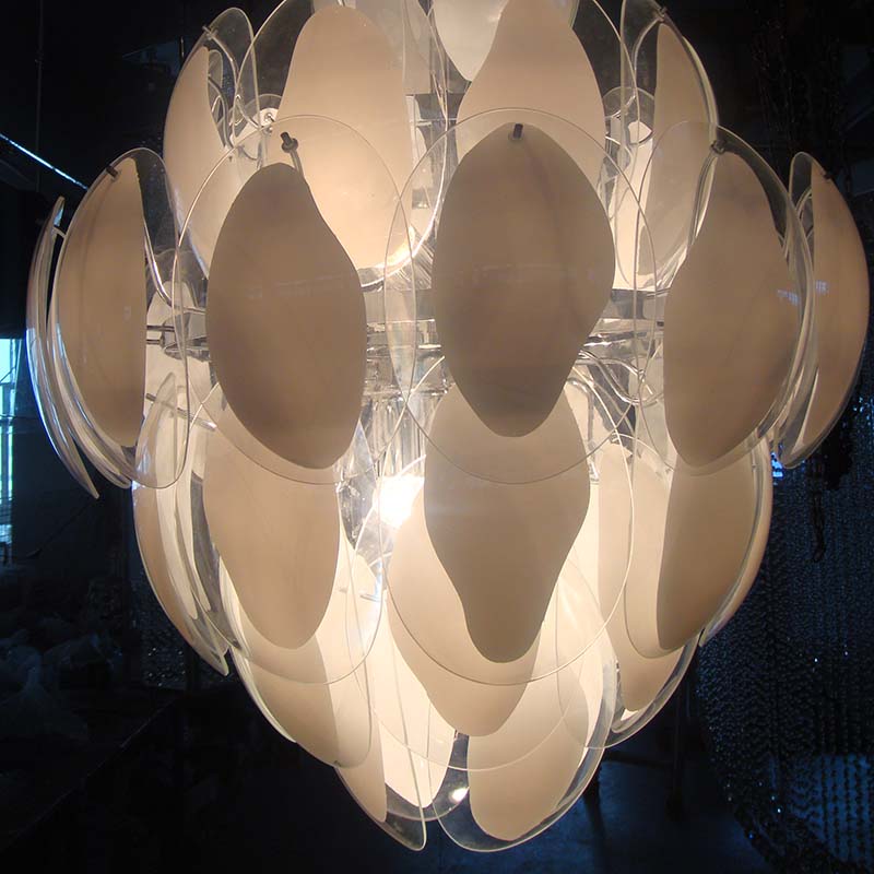 High Quality Living Room Glass Slice Fluorescen Pendant Lamp