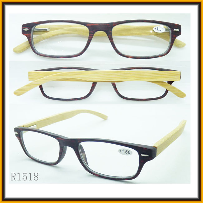 2016 Popular Designer Eyeglass Frames Plastic Reading Glasses with Bamboo Temple