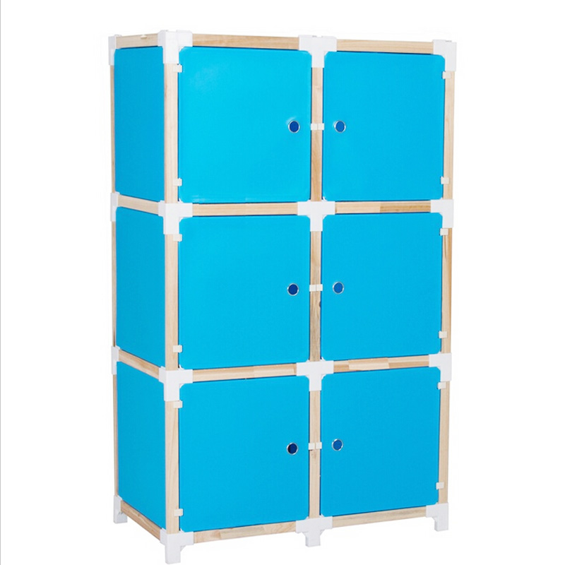 6 Doors 3 Colors Available Plastic DIY Wardrobe Cabinets (ZH0018)