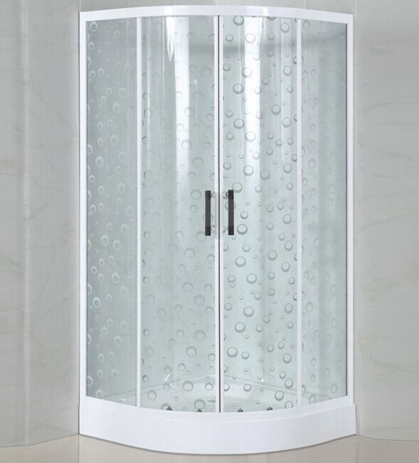 White Painted Glass Low Tray Shower Enclosure (ADL-8012D)