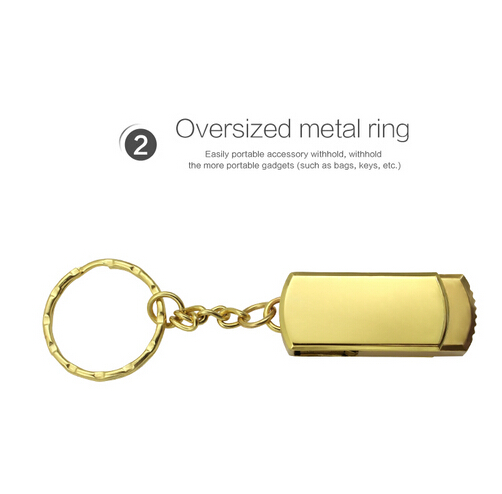 Luxury Top Quality Swivel/Twist Metal USB Drives with Keyring