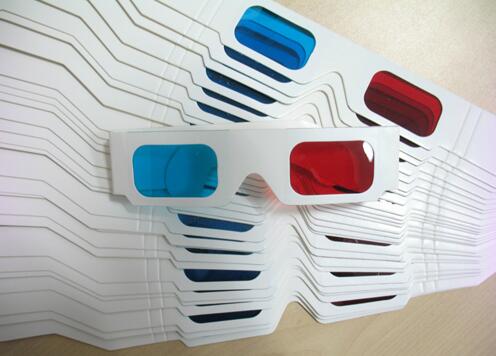 Red/Blue Lens Paper 3D Glasses, MOQ 5000PCS (3D013)