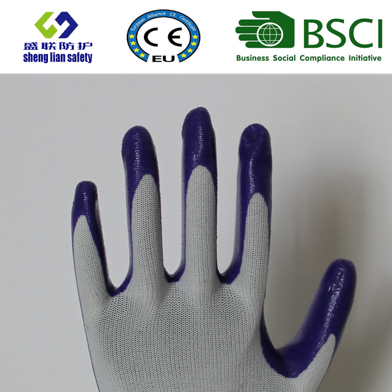 Polyester Shell with Nitrile Coated Work Gloves (SL-N102)