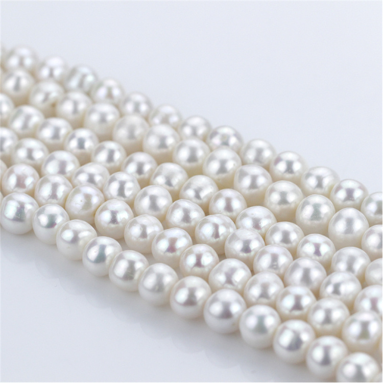 11mm Large Size off Round Natural Freshwater Full Drilled Pearl String