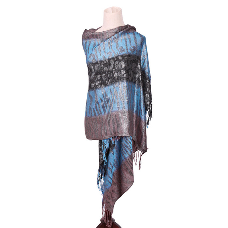 Long Women Scarf Elegant Pashmina Jacquard Shawl