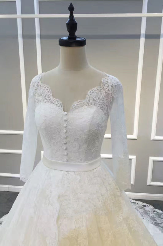 New Arrival 2017 Princess Bridal Wedding Dress with Long Sleeve