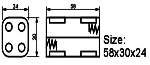 Lr44 Battery Holder AA Battery Holder Waterproof Battery