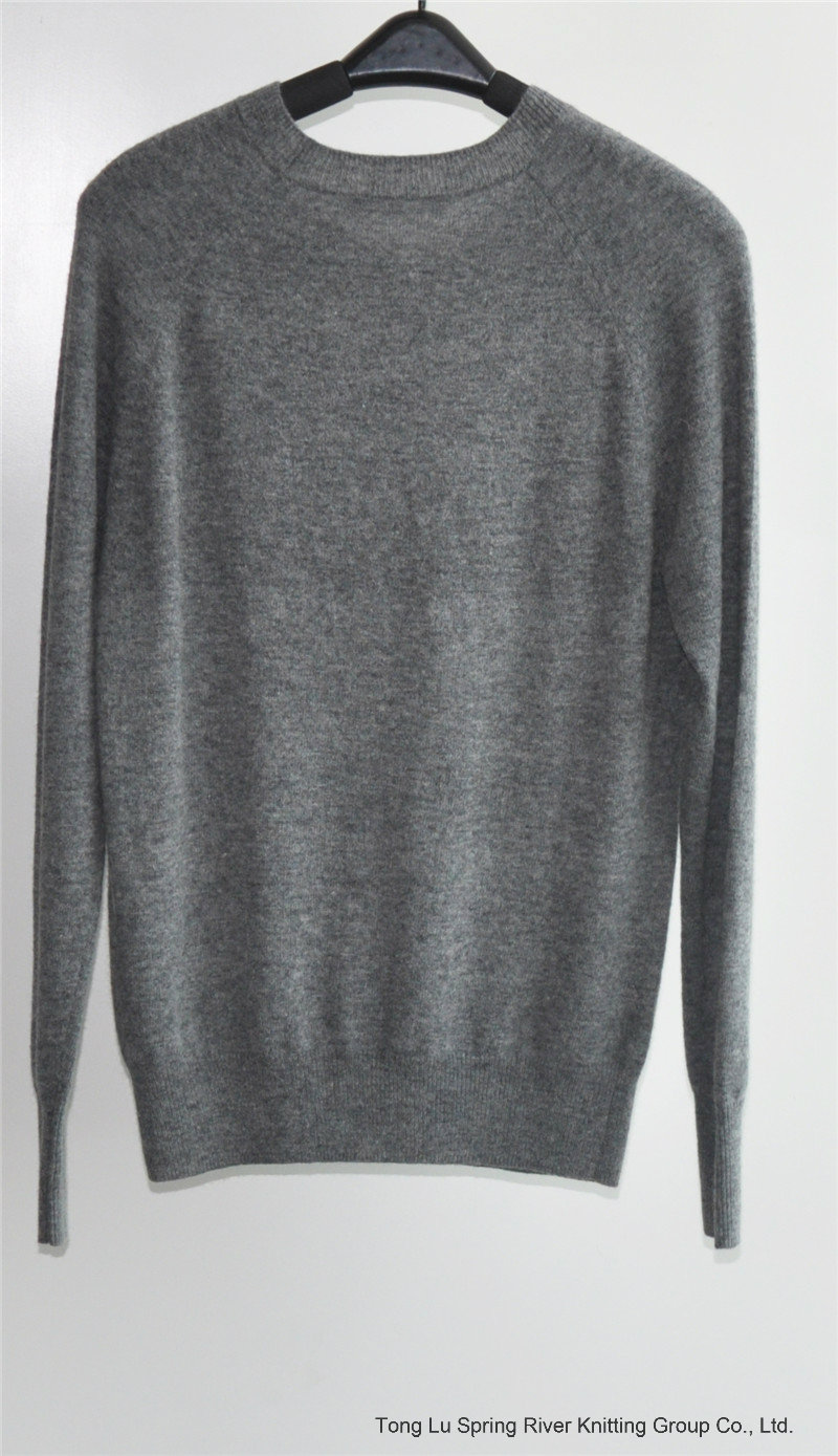 Men Round Neck Pure Color Knit Pullover Sweater