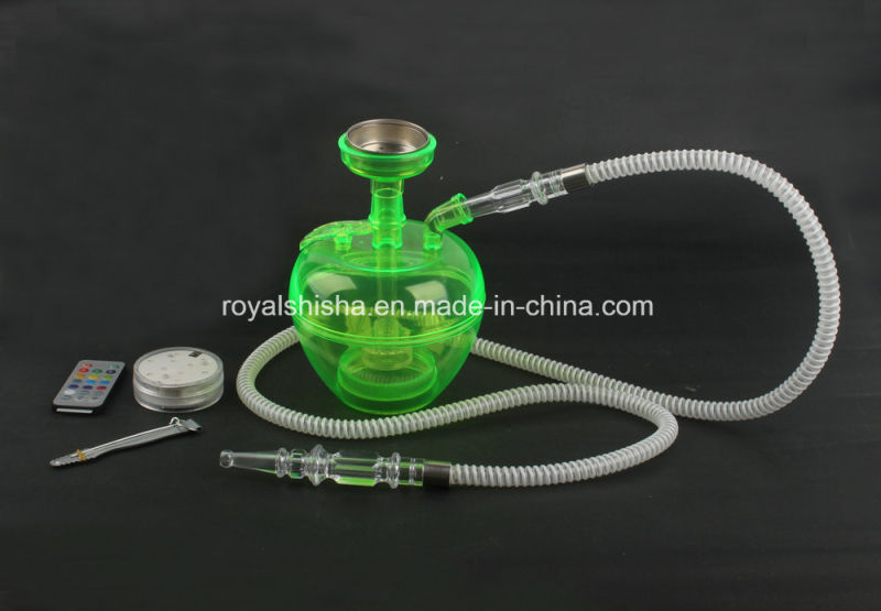 2017 New Style China Portable Apple Shape Shisha with LED Acrylic Hookah