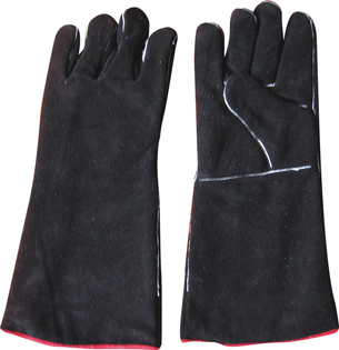 Black Cow Split Leather Welding Work Glove-6524