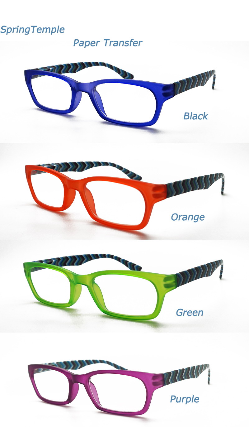 Hot Sales Plastic Ladies Reading Glasses with Stripe Pattern (WRP507251)