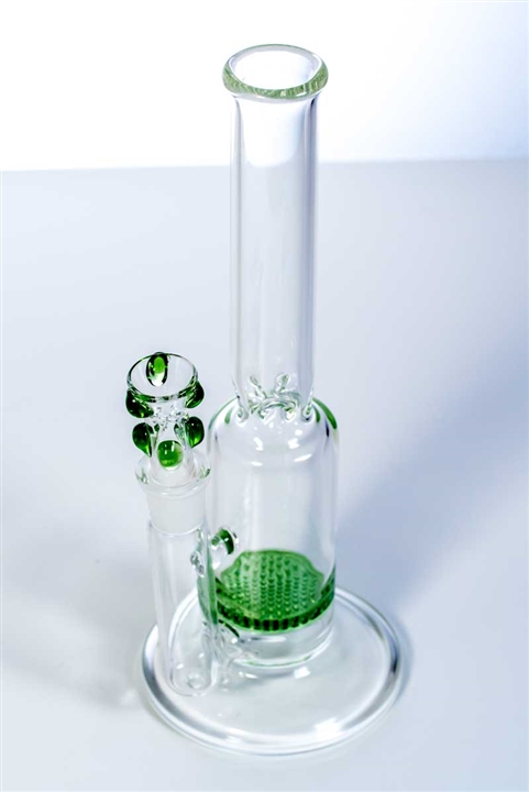 Single Green Honeycomb Water Hookah Glass Smoking Water Pipes (ES-GB-322)