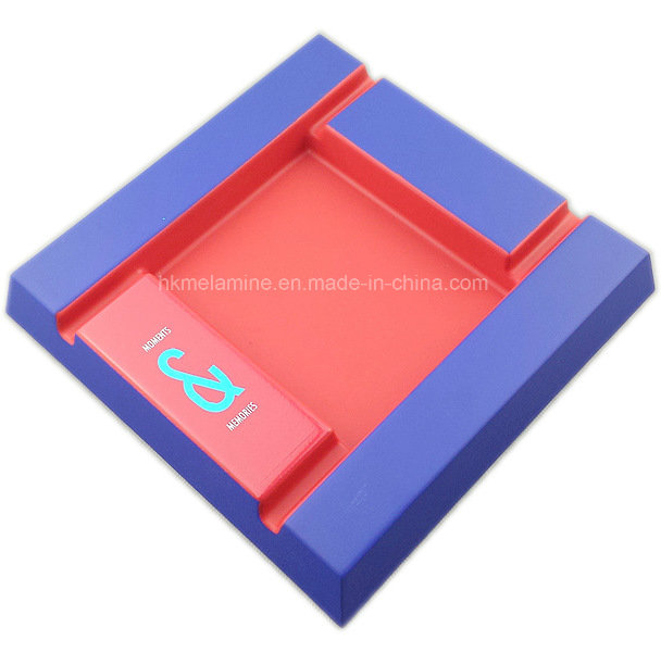 Two Tone Melamine Square Ashtray with Logo