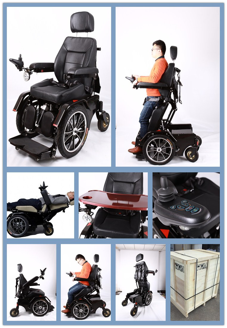 Heavy Duty Steel Electric Power Wheelchair Standing up