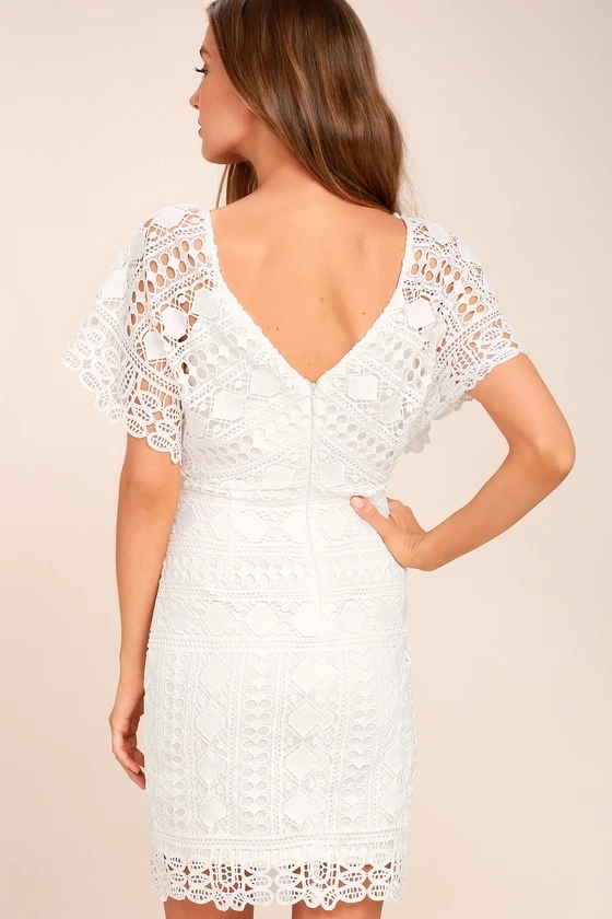 First Kiss White Lace Dress