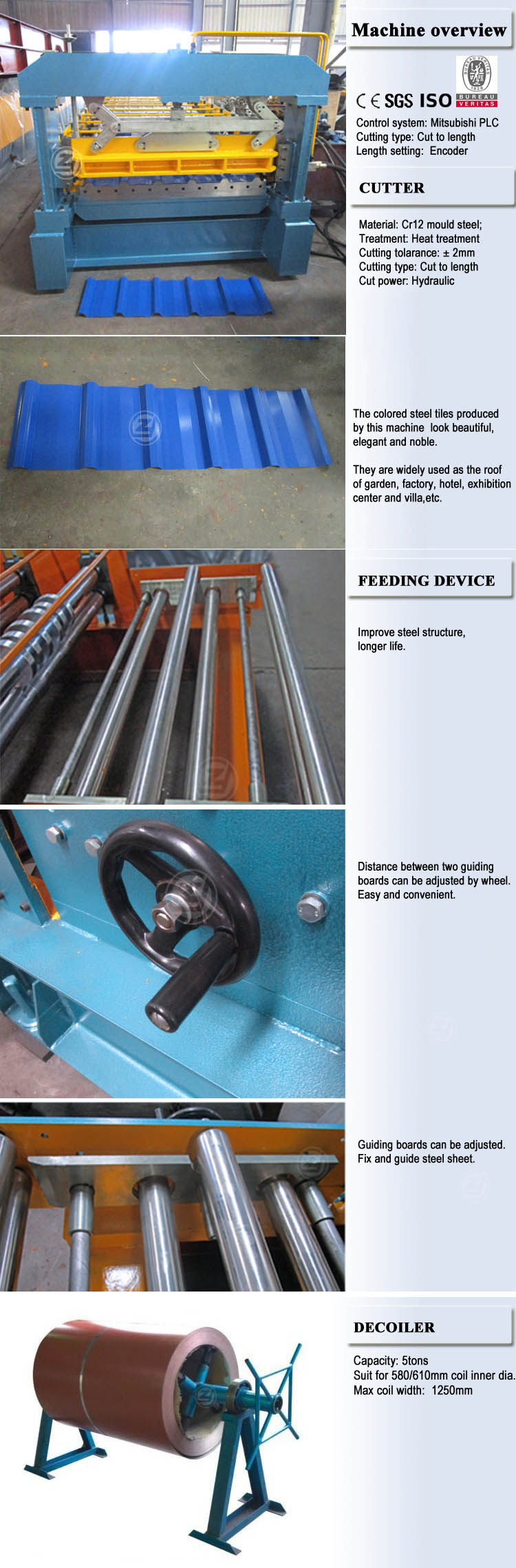 Glazed Steel Metal Roofing Forming Machine