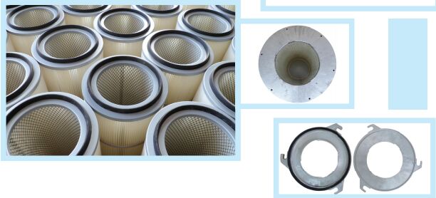 China Supplier 3 Lugs Flange Water& Oil Repellent Dust Collector Pleated Air Filter Cartridge