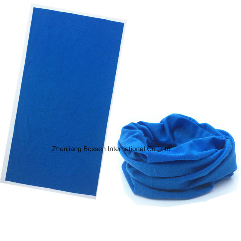 OEM Produce Customized Logo Printed Blue Microfiber Multifunctional Magic Sprots Headwear Tubular Buff