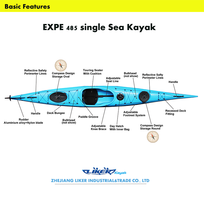 Kayak, Sit in Sea Kayak 4.85m Single Touring Kayak (expe16)