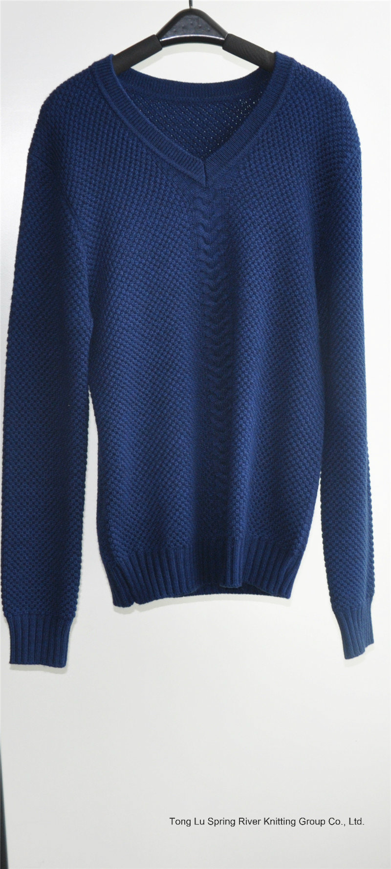 Men Long Sleeve V-Neck Knit Pullover Sweater