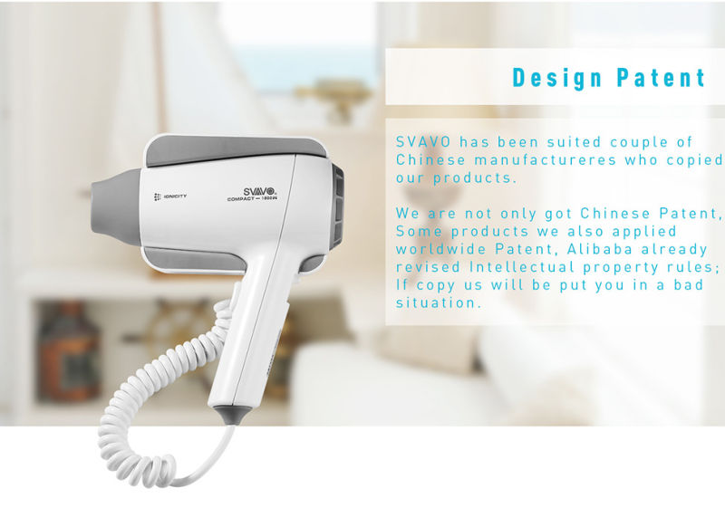 Pl-178 Wall-Mounted Low Noise Ionic Professional High Speed Hotel Bathroom Hair Dryer 1800W