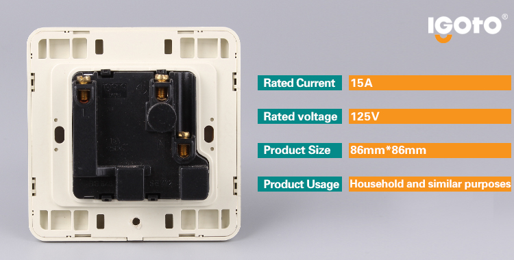 3*3 Wooden Color 15A Switched Socket